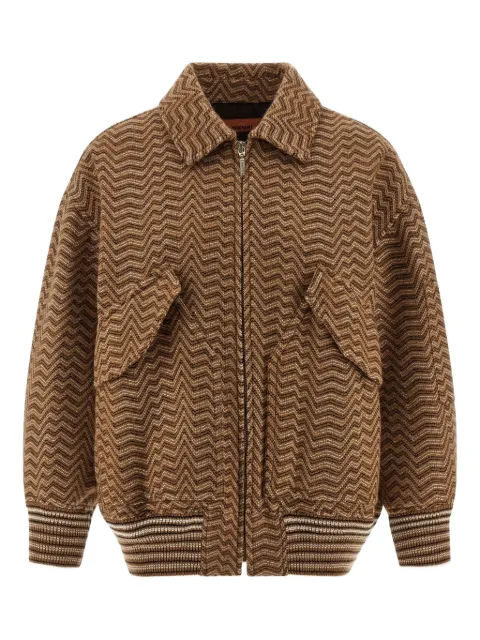 Missoni chevron-pattern bomber jacket Brown DS25WC1FBC005R