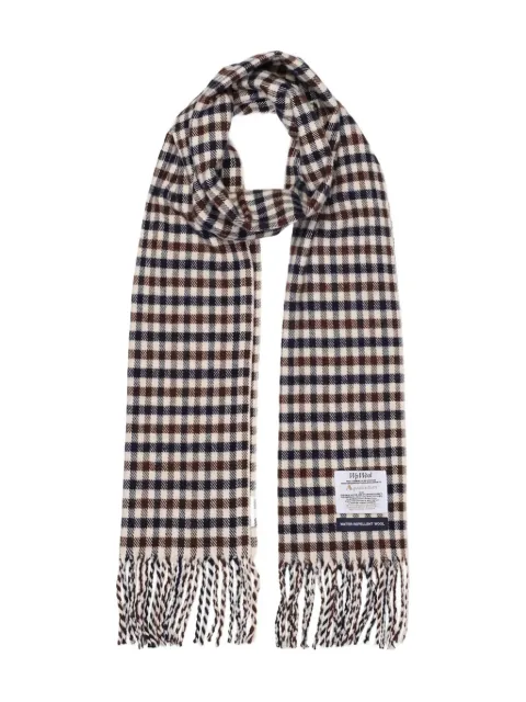Aquascutum checked fringed scarf Neutrals AAA004SF00128