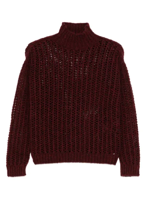 Max Mara Quaglia openwork high-neck sweater Red 2521366122600