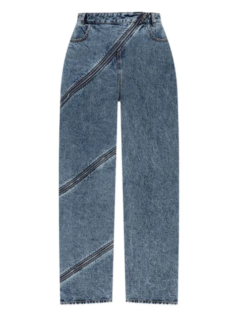 Alaïa zip cotton trousers Blue AA9P0295T535A524