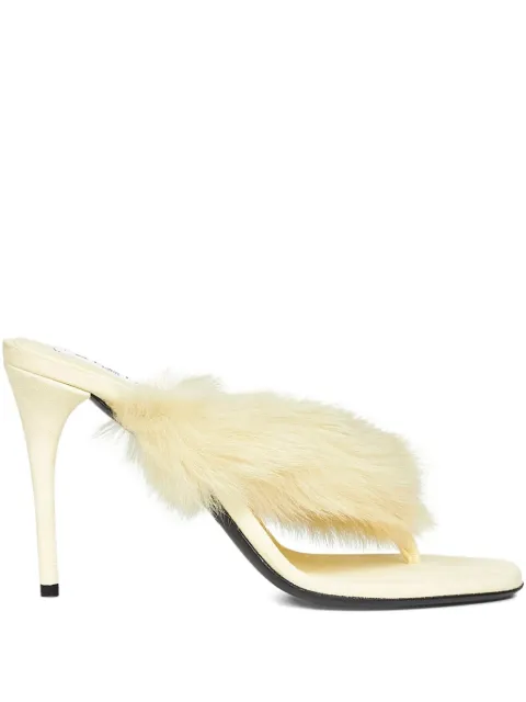 Alaïa 90mm fur-trim sandals Yellow AA3S2005CK292239