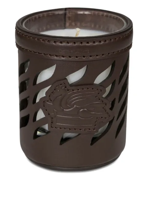 ETRO HOME leather candle holder (9cm x 8cm) Brown UHHI0004AP241
