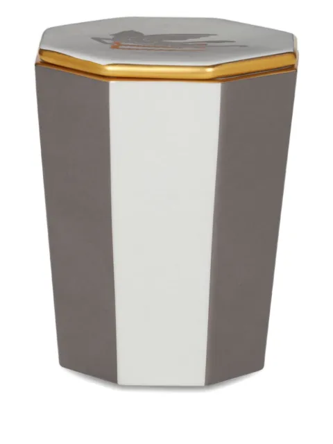 ETRO HOME octagonal porcelain candle holder (10cm x 8cm) Grey UHHI0003AY003