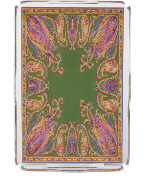 ETRO HOME paisley rectangular tray (42cm x 28cm) Green UHHE0006AX140