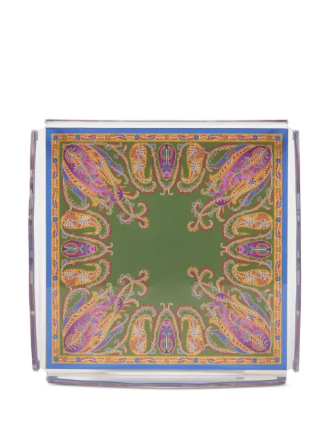 ETRO HOME paisley square tray (4.5cm x 17cm) Green UHIB0008AX140