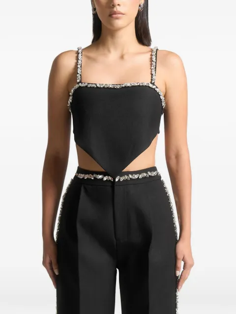 Manière De Voir Eloise - embellished strap handkerchief top - black Black WMN3945
