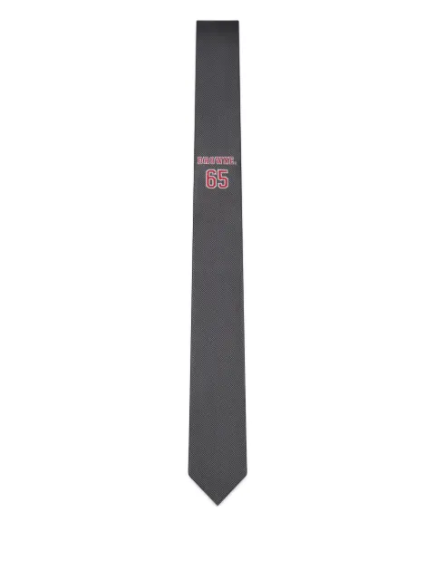 Thom Browne logo-jacquard silk tie Grey MNL001AF1116