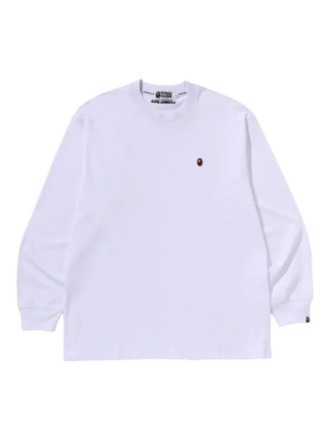 A BATHING APE® long-sleeve logo-patch T-shirt White 001LTL801302M