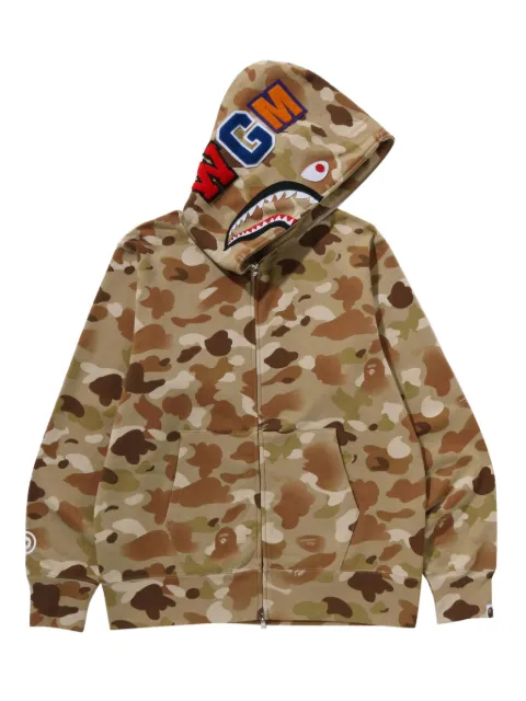 A BATHING APE® camouflage-pattern zip-fastening hoodie Neutrals 001ZPL801305M