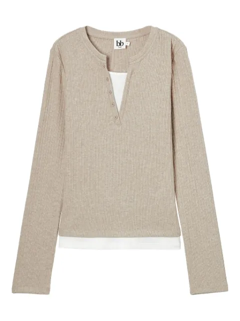 b+ab buttoned ribbed top Neutrals 5F629AI