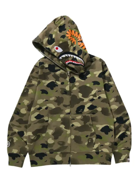 A BATHING APE® camouflage zip hooded hoodie Green 001ZPL801305M