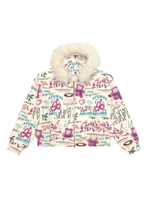 A BATHING APE® graphic hoodie Neutrals ASWD335XXP