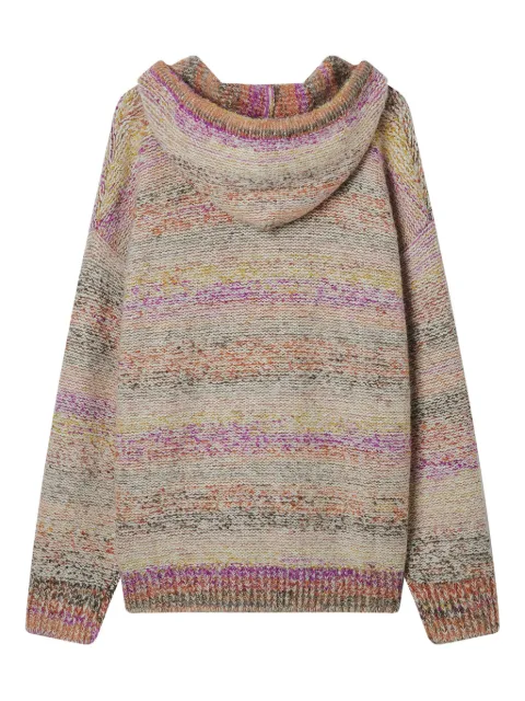 b+ab striped hooded hoodie Neutrals 5W352AS