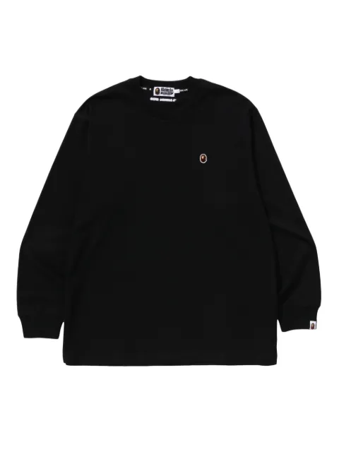 A BATHING APE® long-sleeve logo-patch sweater Black 001LTL801302M