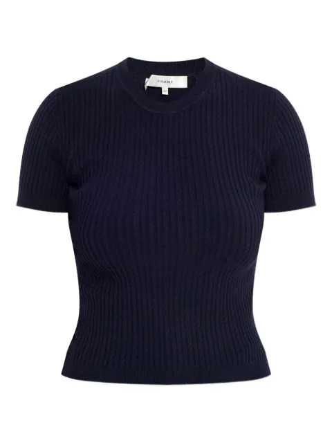 FRAME ribbed short-sleeved sweater Blue WF25KSW042
