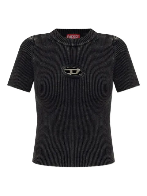 Diesel M-Anchor-Ss ribbed logo T-shirt Black A162490AKBQ