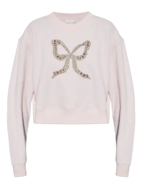 LoveShackFancy bow-embellished sweatshirt Pink K17332828