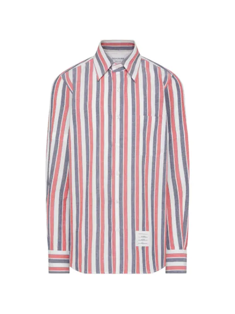 Thom Browne Madras cotton repp stripe armband shirt White MWL437OF1158