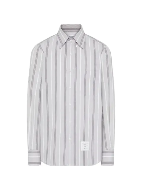 Thom Browne madras cotton repp stripe armband shirt Grey MWL437OF1157