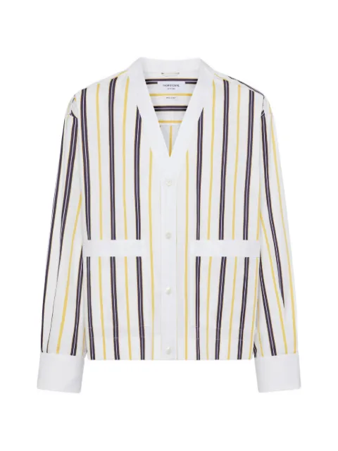 Thom Browne Repp striped poplin shirt White MWL436CF1152