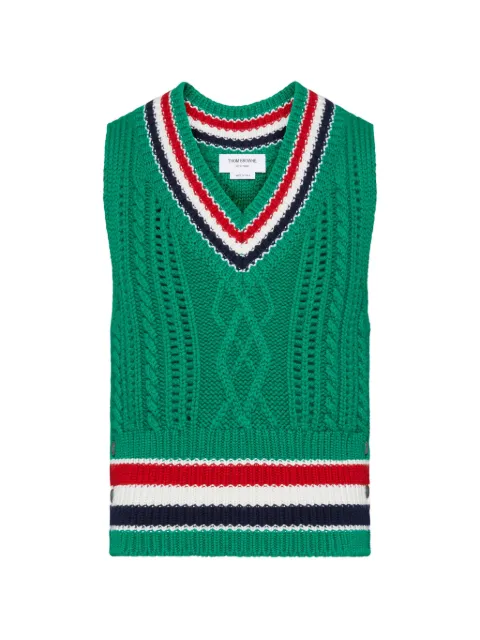 Thom Browne chunky RWB stripe vest Green MKV095AY2001
