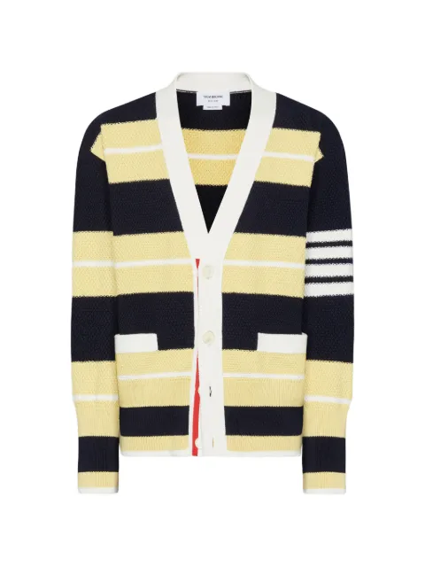 Thom Browne Seed Stitch 4-Bar cardigan Blue MKC641AY3016