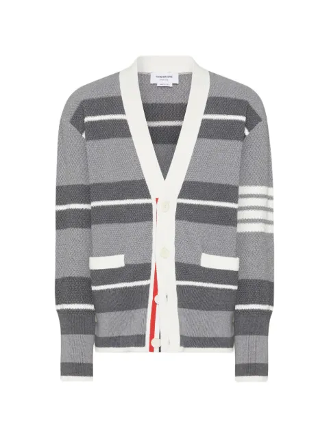 Thom Browne seed stitch 4-Bar cardigan Grey MKC641AY3016