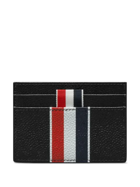 Thom Browne pebble-grain RWB-stripe double sided card holder Black UAW090A00198