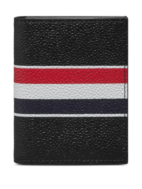 Thom Browne pebble grain RWB stripe double cardholder Grey UAW089A00198