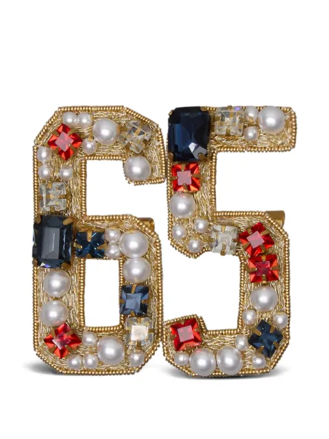 Thom Browne pearl crystal bullion embroidery 65 brooch Gold UBR002AE1531