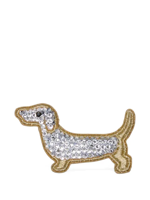Thom Browne crystal embroidery Hector brooch Silver UBR003AE1515