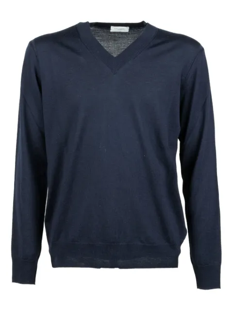 Paolo Pecora V-neck long-sleeve sweater Blue A009F0016462