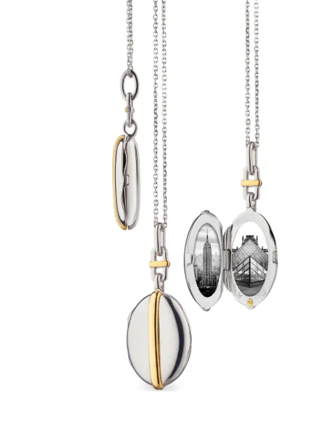 MONICA RICH KOSANN Slim Oval Tess locket necklace Silver TT4708