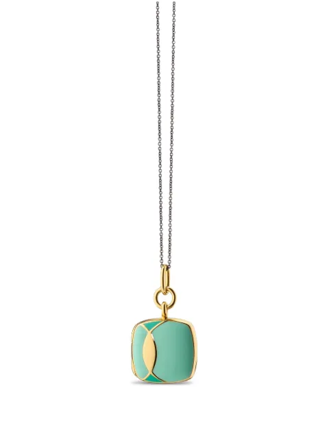 MONICA RICH KOSANN 18K yellow gold vermeil square-pendant necklaces Gold VL2019GREEN