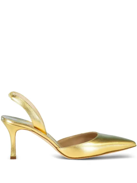 Manolo Blahnik 70mm Carolyne slingback heeled pumps Gold 223156100047103