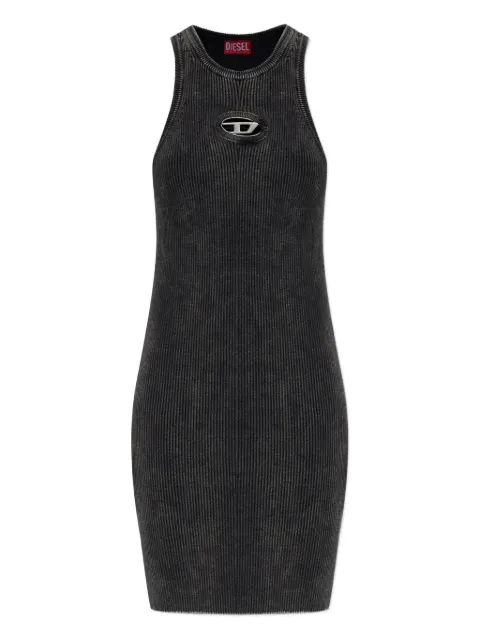 Diesel M-Anchorage logo-plaque ribbed mini dress Grey A216980AKBQ