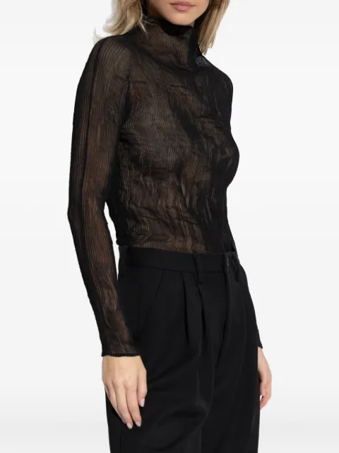 Issey Miyake high-neck long-sleeve top Black IM58FJ421