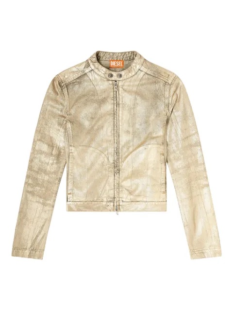 Diesel x Karol G De-Mornin metallic-effect denim jacket Gold P01679068TS