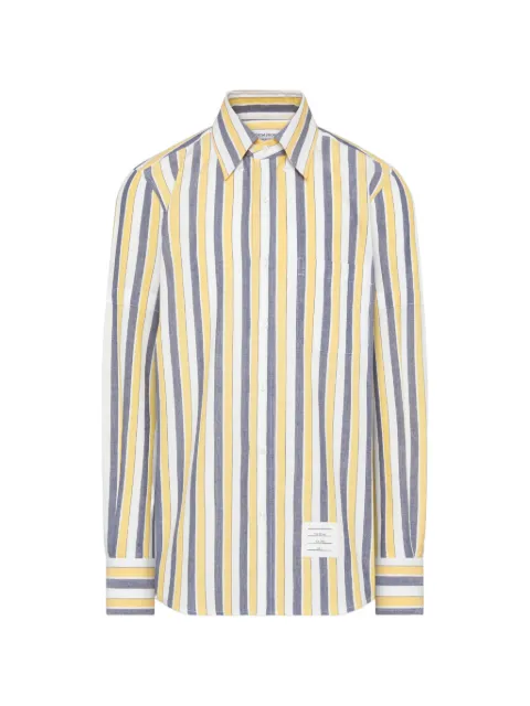 Thom Browne Madras cotton repp stripe armband shirt Yellow MWL437OF1158