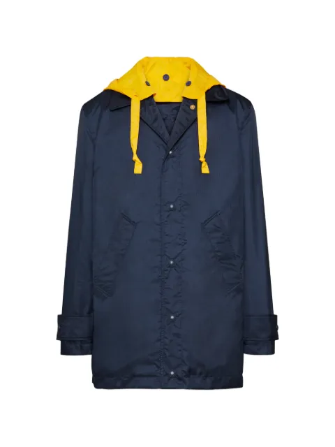 Thom Browne hooded ripstop coat Blue MOU642HF1095