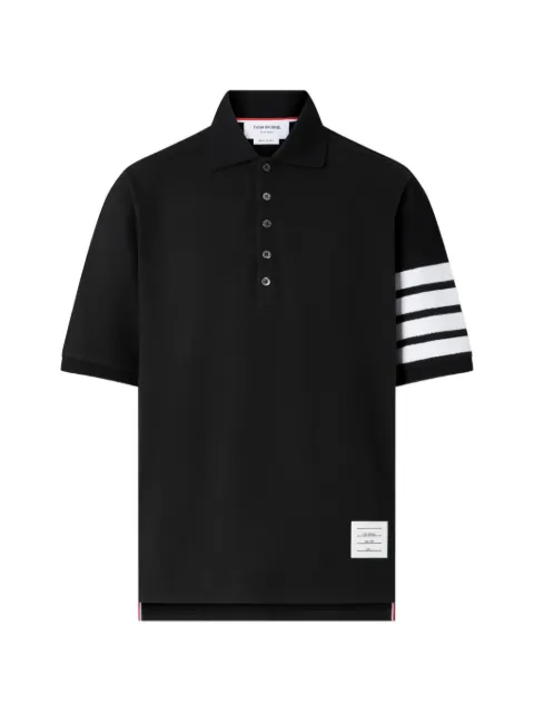 Thom Browne Pique 4-Bar Polo Black MJP246AJ0228