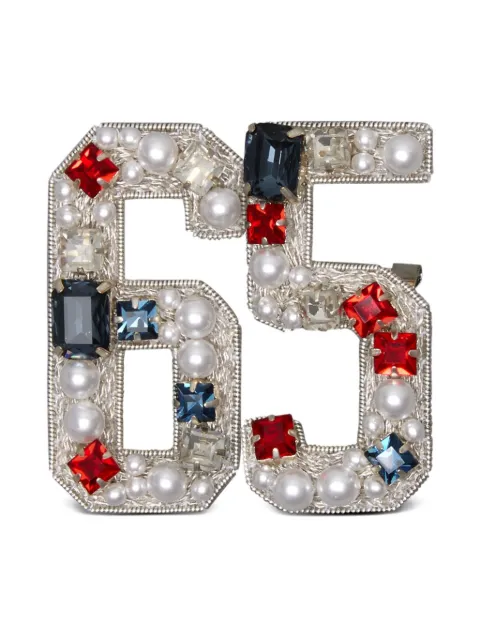 Thom Browne number-motif brooch Silver UBR002AE1531