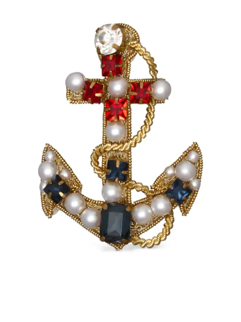 Thom Browne anchor-motif brooch Gold UBR001AE1514