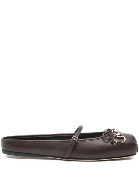 Gucci horsebit strap ballet flats Brown 845888AAEA4