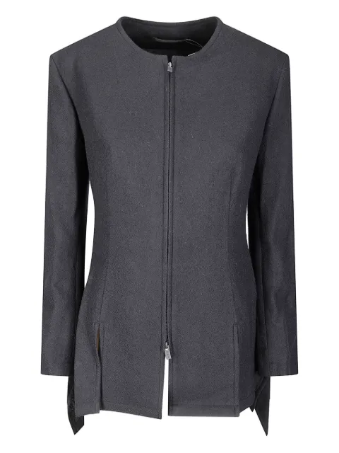 Yohji Yamamoto zip-up wool jacket Black FLJ04131
