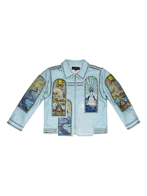 Who Decides War Eternity leather jacket Blue 1131110008SS24