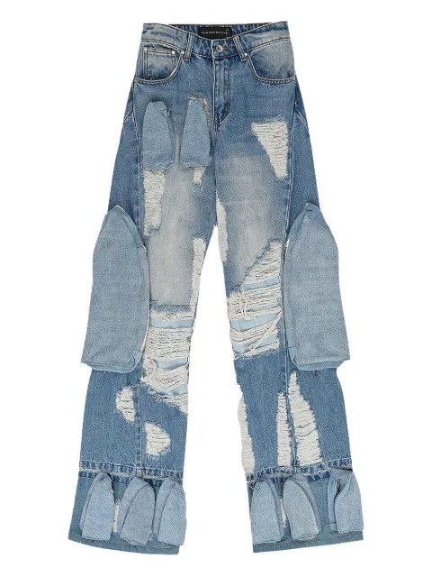 Who Decides War multi-pocket distressed jeans Blue 11200790008AW23