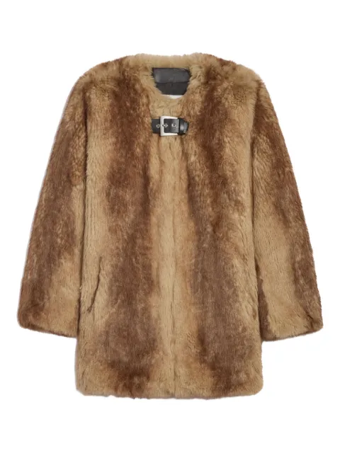 Apparis Petra single-breasted coat Brown PETRAMINKCOAT