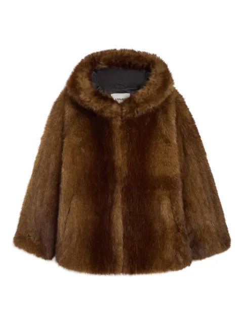 Apparis Katin hooded jacket Brown KATINMINKHOODEDCOAT