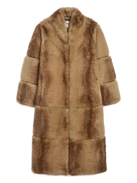 Apparis Sylke single-breasted faux-fur coat Brown SYLKEMINKCOAT